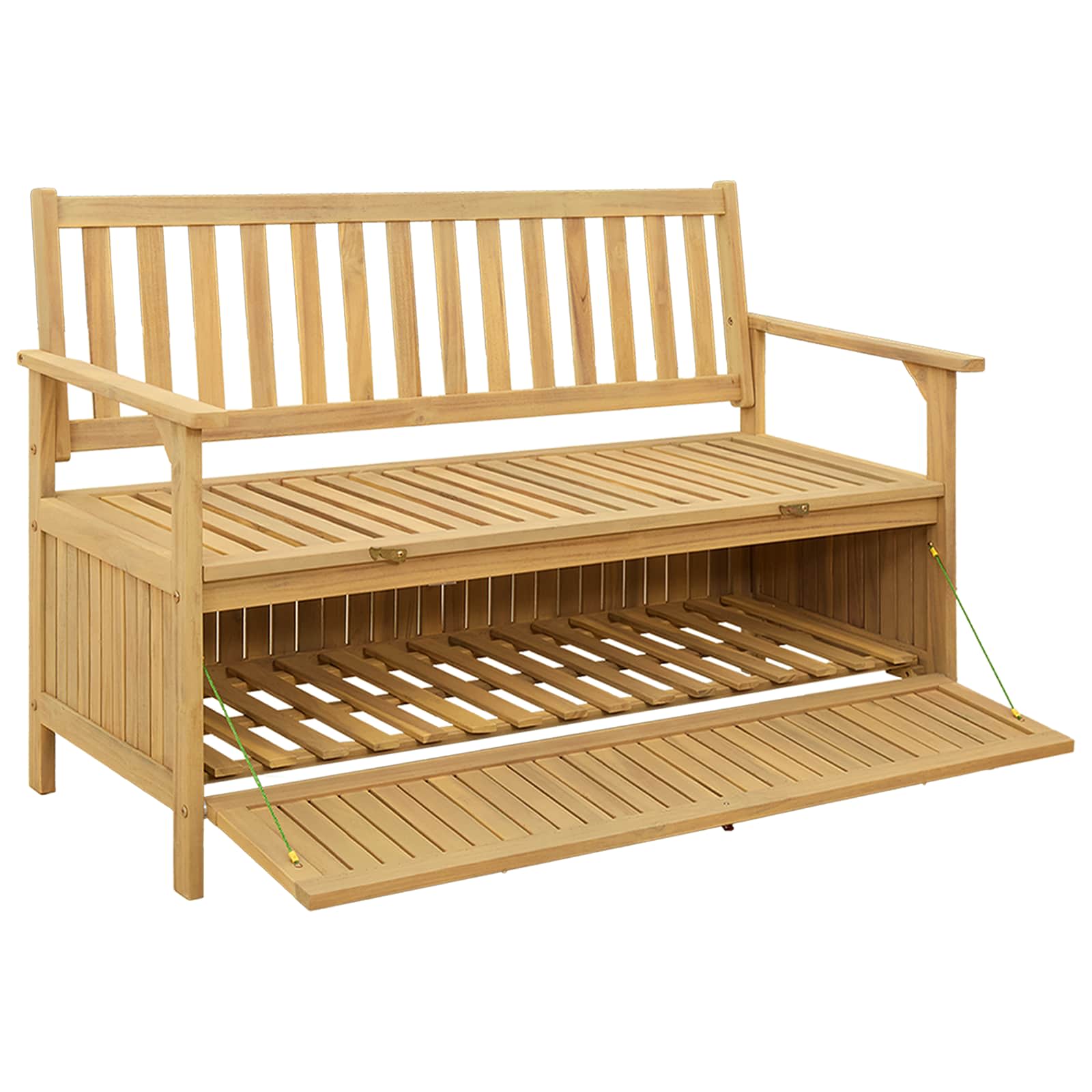 Sitzbank mit Stauraum mit Tür 120 x 63 x 84 cm Massiv-Akazie