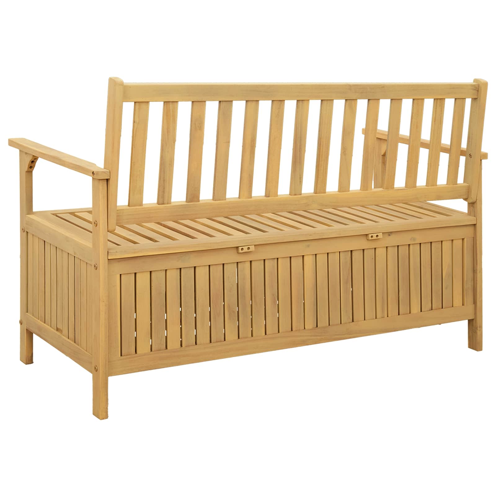 Sitzbank mit Stauraum mit Tür 120 x 63 x 84 cm Massiv-Akazie