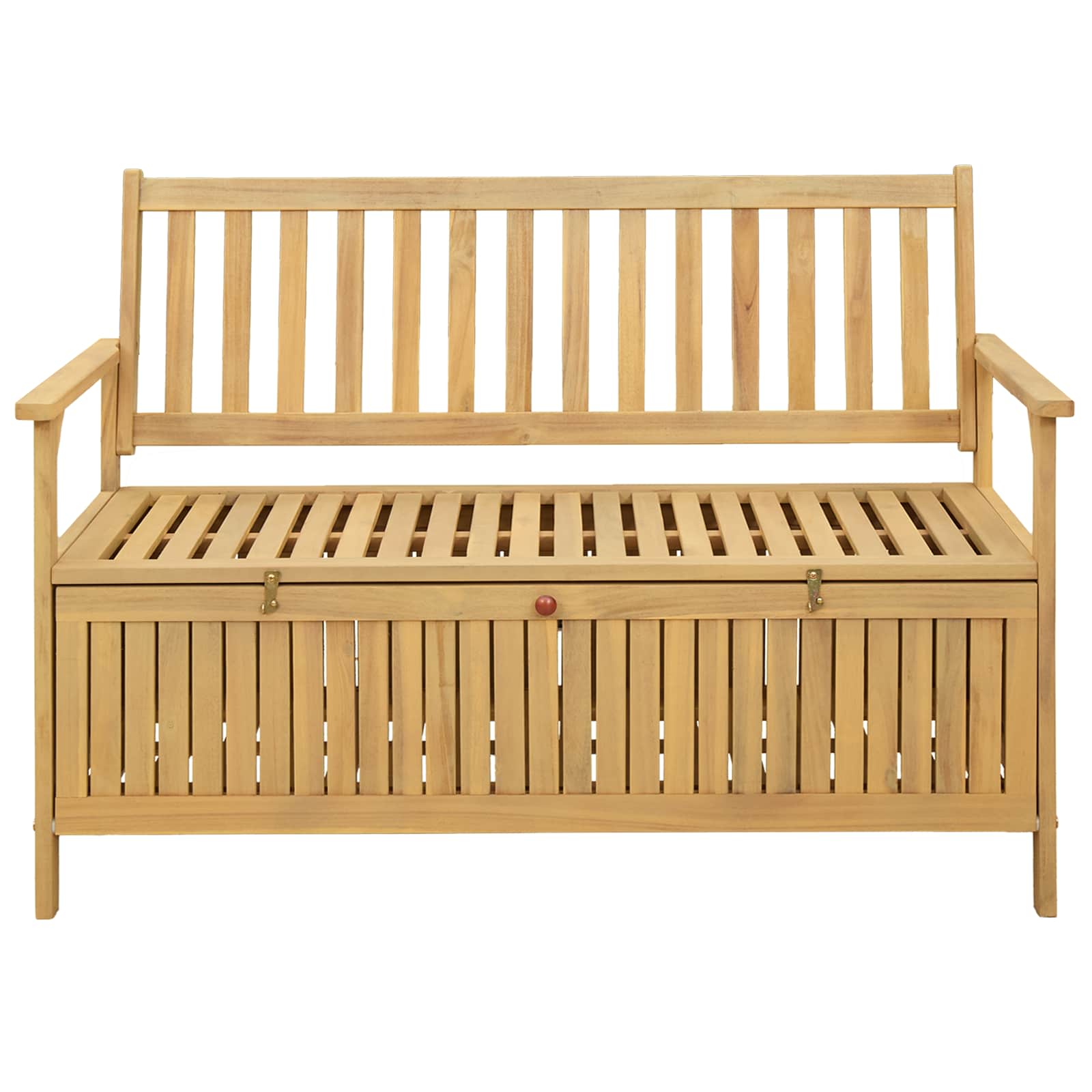Sitzbank mit Stauraum mit Tür 120 x 63 x 84 cm Massiv-Akazie