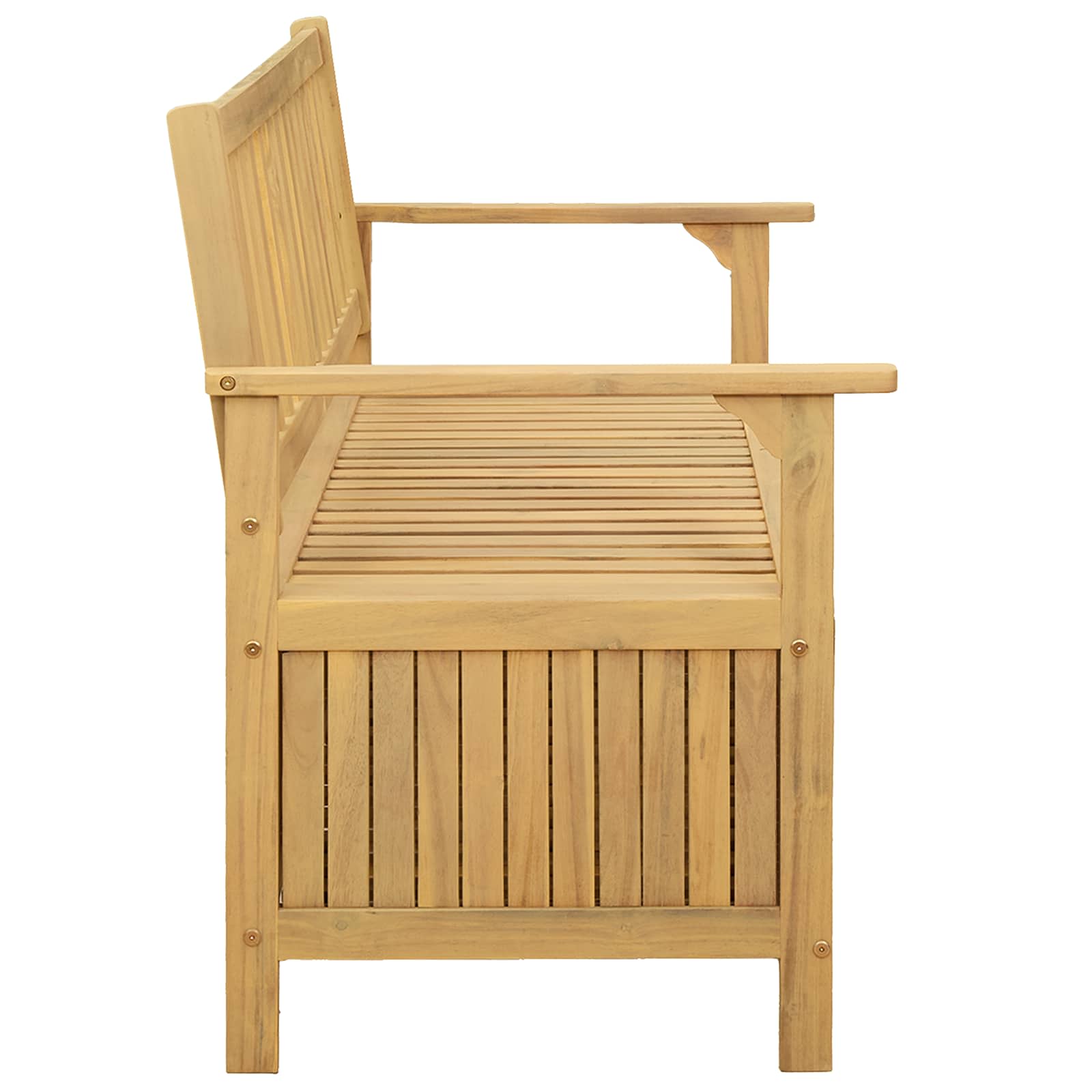 Sitzbank mit Stauraum mit Tür 120 x 63 x 84 cm Massiv-Akazie