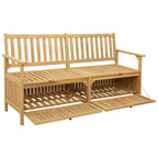 Sitzbank mit Stauraum mit Tür 148 x 63 x 84 cm Massiv-Akazie