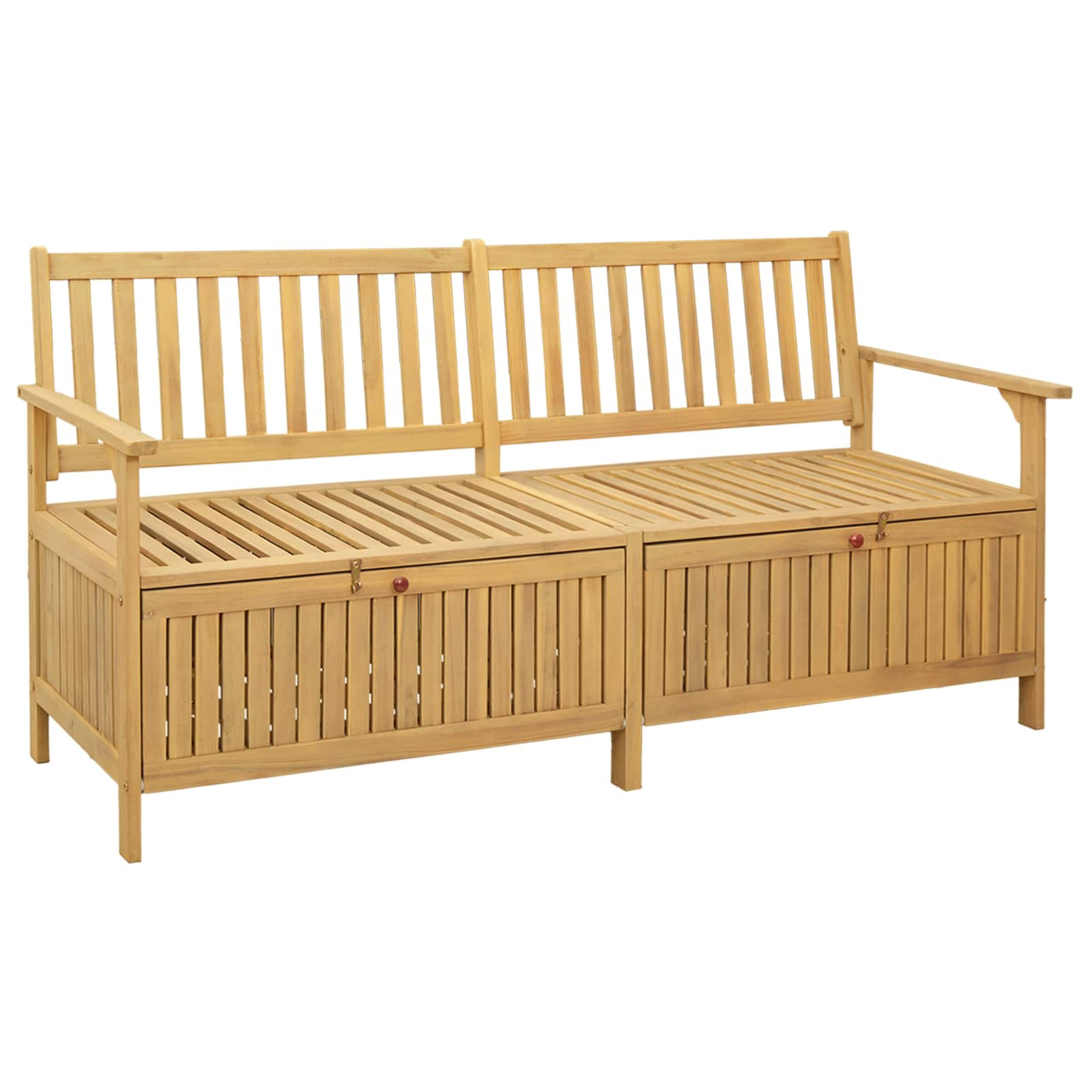 Sitzbank mit Stauraum mit Tür 170 x 63 x 84 cm Massiv-Akazie