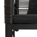 Gartenmöbel Set mit Kissen Schwarz Poly-Rattan