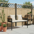 Bank Outdoor Schwarz und Cremeweiß 117 x 54 x 74,5 cm