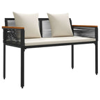 Bank Outdoor Schwarz und Cremeweiß 117 x 54 x 74,5 cm