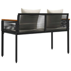 Bank Outdoor Schwarz und Cremeweiß 117 x 54 x 74,5 cm