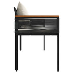Bank Outdoor Schwarz und Cremeweiß 117 x 54 x 74,5 cm