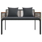 Bank Outdoor Grau und Dunkelgrau 117 x 54 x 74,5 cm Poly-Rattan