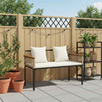 Bank Outdoor Beige und Cremeweiß 117 x 54 x 74,5 cm Poly-Rattan