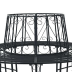 Baumbank Ø 160 x 89 cm Stahl Schwarz Rund