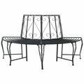 Baumbank 4-Sitzanzahl 160 x 80 x 89 cm Stahl Schwarz