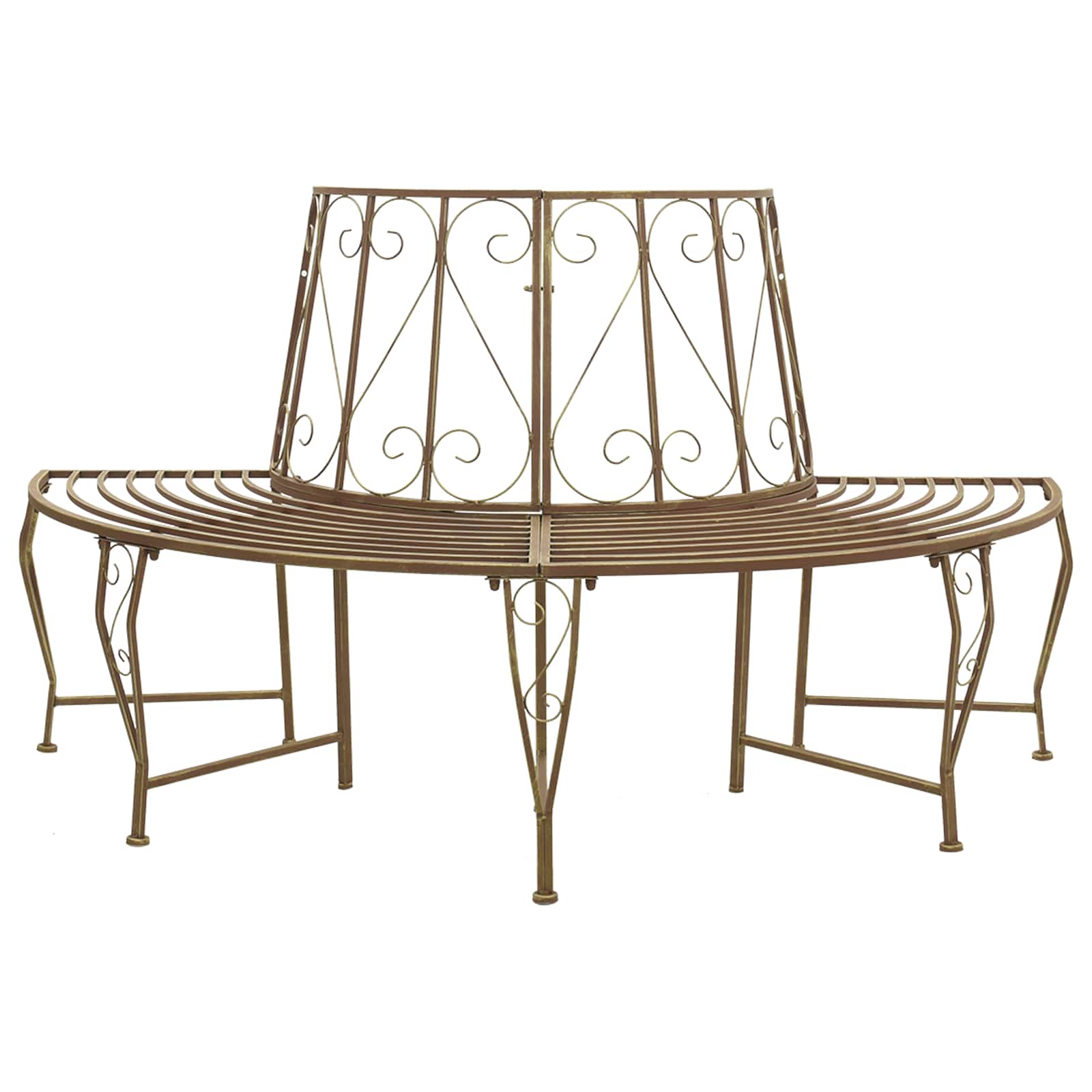 Baumbank 4-Sitzanzahl 160 x 80 x 89 cm Stahl Antikbraun