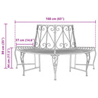 Baumbank 4-Sitzanzahl 160 x 80 x 89 cm Stahl Antikbraun