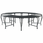 Baumbank 8-Sitzanzahl Ø 160 x 44 cm Stahl Schwarz Rund