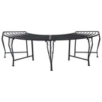Baumbank 4-Sitzanzahl 160 x 80 x 44 cm Stahl Schwarz