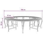 Baumbank 8-Sitzanzahl Ø 160 x 44 cm Stahl Antikbraun Rund