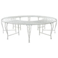 Baumbank 8-Sitzanzahl Ø 160 x 44 cm Stahl Antik Weiß Rund
