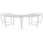 Baumbank 4-Sitzanzahl 160 x 80 x 44 cm Stahl Antik Weiß