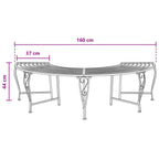 Baumbank 4-Sitzanzahl 160 x 80 x 44 cm Stahl Antik Weiß