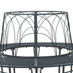 Baumbank 8-Sitzanzahl Ø 160 x 89 cm Stahl Silber Grau Rund