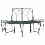 Baumbank 4-Sitzanzahl 160 x 80 x 89 cm Stahl Silber Grau