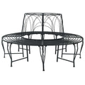 Baumbank 8-Sitzanzahl Ø 160 x 89 cm Stahl Schwarz Rund