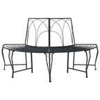 Baumbank 4-Sitzanzahl 160 x 80 x 89 cm Stahl Schwarz