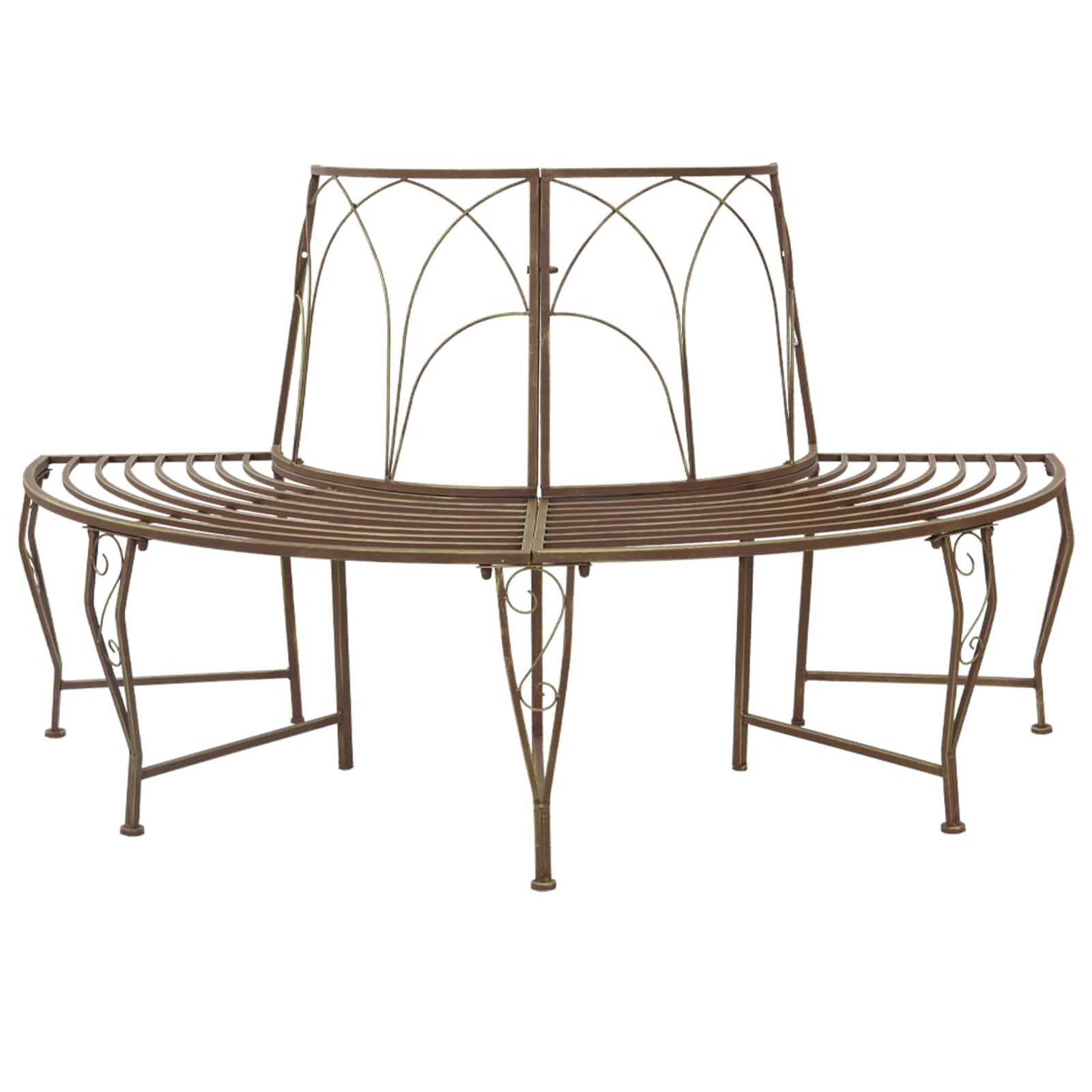 Baumbank 4-Sitzanzahl 160 x 80 x 89 cm Stahl Antikbraun