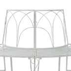 Baumbank 4-Sitzanzahl 160 x 80 x 89 cm Stahl Antik Weiß