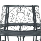 Baumbank 8-Sitzanzahl Ø 160 x 89 cm Stahl Silber Grau Rund