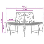 Baumbank 4-Sitzanzahl 160 x 80 x 89 cm Stahl Silber Grau