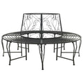 Baumbank 8-Sitzanzahl Ø 160 x 89 cm Stahl Schwarz Rund