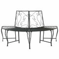 Baumbank 4-Sitzanzahl 160 x 80 x 89 cm Stahl Schwarz