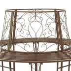Baumbank 8-Sitzanzahl Ø 160 x 89 cm Stahl Antikbraun Rund