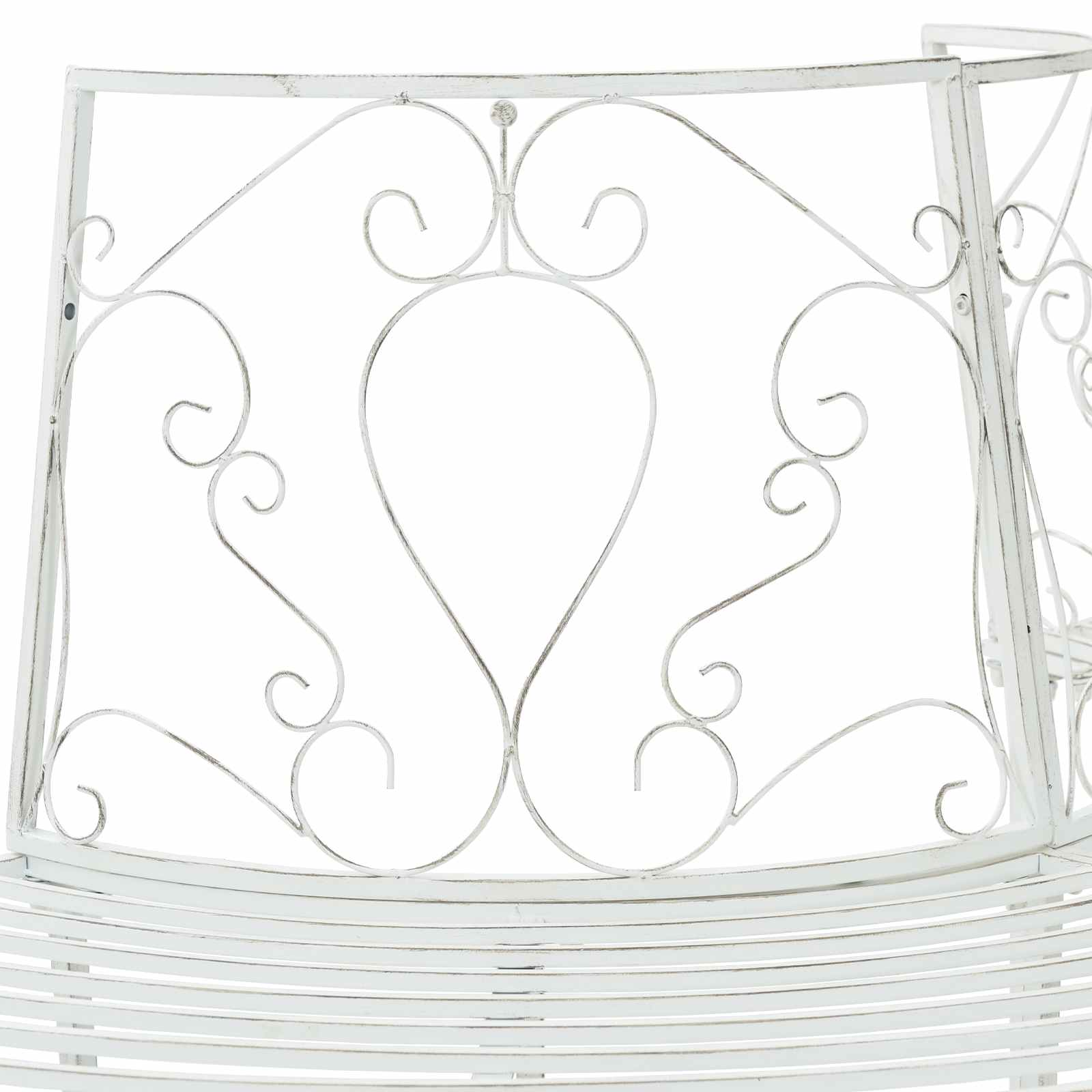 Baumbank 4-Sitzanzahl 160 x 80 x 89 cm Stahl Antik Weiß
