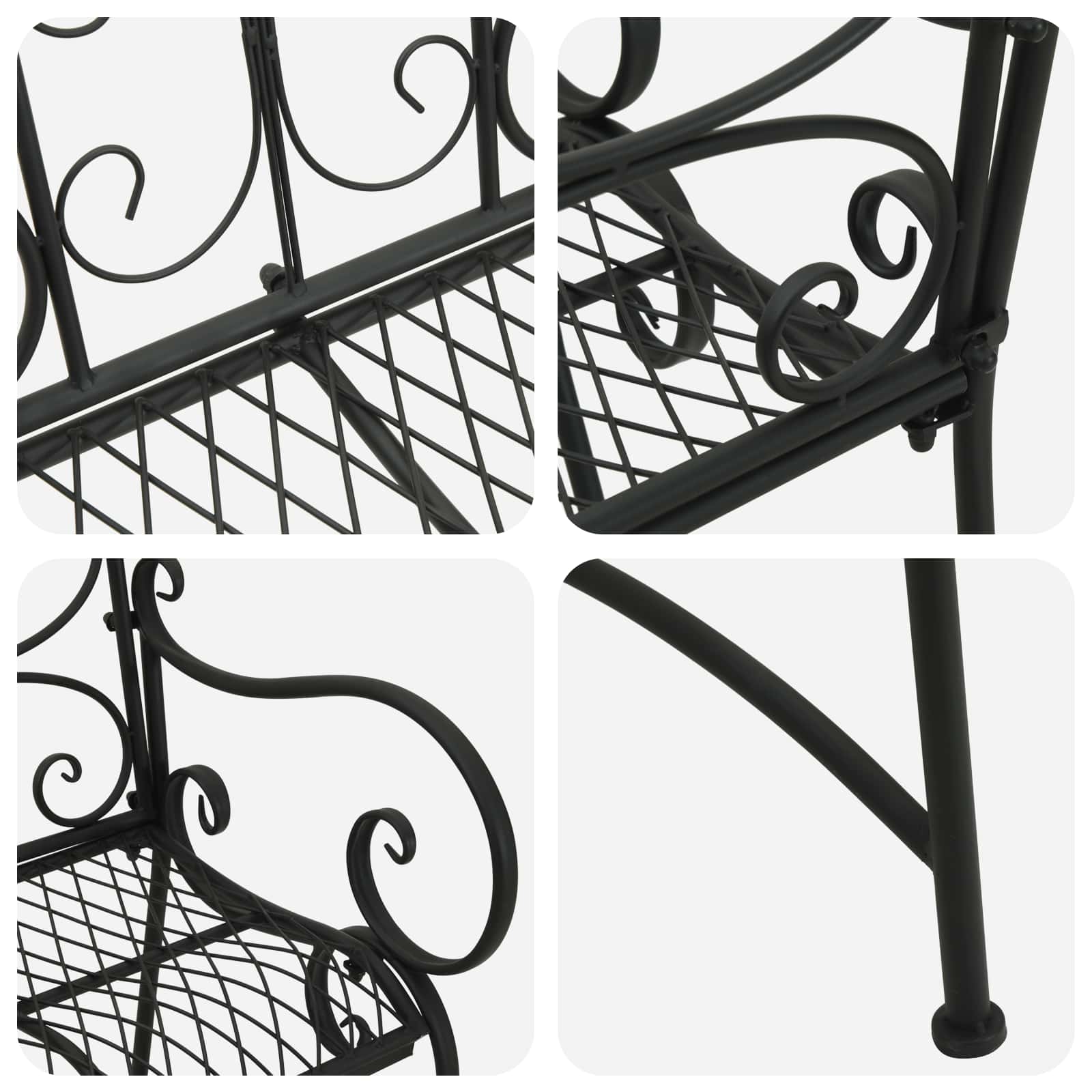 Gartenbank 2-Sitzanzahl 114 x 56,5 x 90 cm Stahl Schwarz