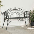 Gartenbank 2-Sitzanzahl 130 x 47 x 90 cm Stahl Silber Grau