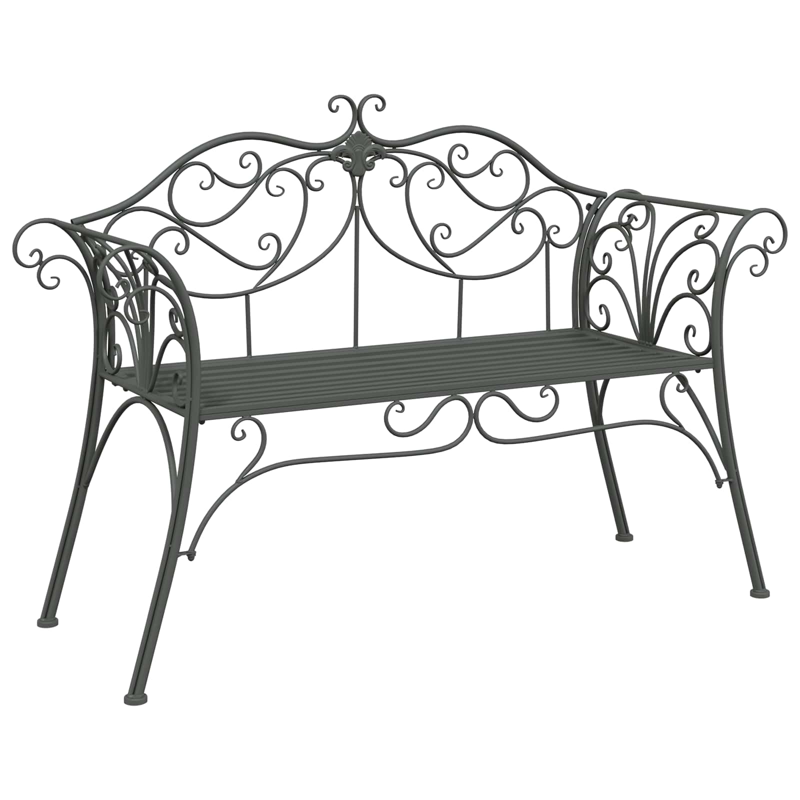 Gartenbank 2-Sitzanzahl 130 x 47 x 90 cm Stahl Silber Grau