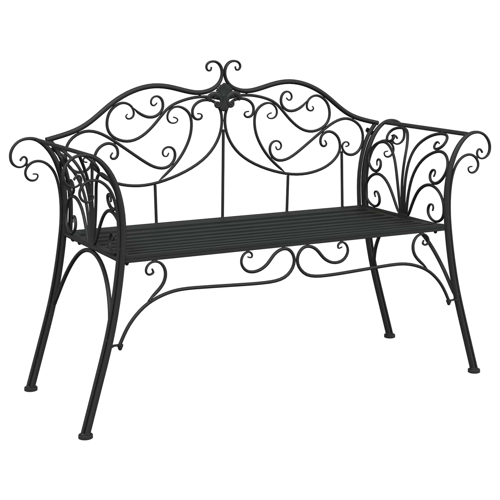 Gartenbank 2-Sitzanzahl 130 x 47 x 90 cm Stahl Schwarz