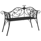 Gartenbank 2-Sitzanzahl 130 x 47 x 90 cm Stahl Schwarz