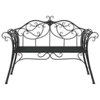 Gartenbank 2-Sitzanzahl 130 x 47 x 90 cm Stahl Schwarz