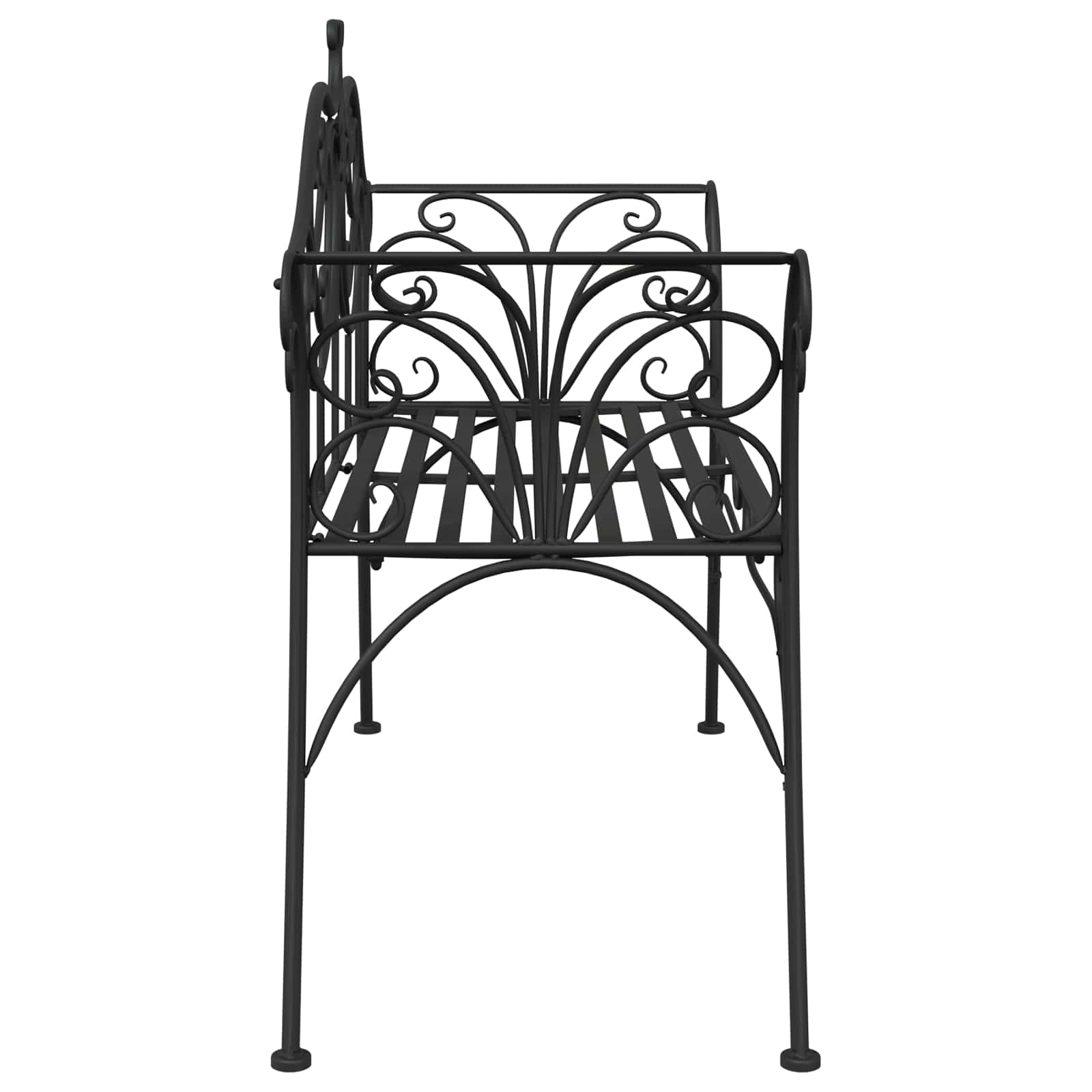 Gartenbank 2-Sitzanzahl 130 x 47 x 90 cm Stahl Schwarz
