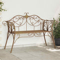 Gartenbank 2-Sitzanzahl 130 x 47 x 90 cm Stahl Antikbraun