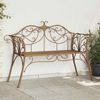 Gartenbank 2-Sitzanzahl 130 x 47 x 90 cm Stahl Antikbraun