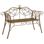 Gartenbank 2-Sitzanzahl 130 x 47 x 90 cm Stahl Antikbraun