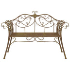 Gartenbank 2-Sitzanzahl 130 x 47 x 90 cm Stahl Antikbraun