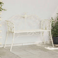 Gartenbank 2-Sitzanzahl 130 x 47 x 90 cm Stahl Antik Weiß