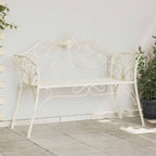 Gartenbank 2-Sitzanzahl 130 x 47 x 90 cm Stahl Antik Weiß