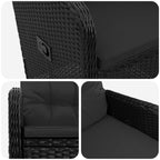 Verstellbarer Gartenstuhl Schwarz Poly-Rattan