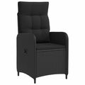 Verstellbarer Gartenstuhl Schwarz Poly-Rattan